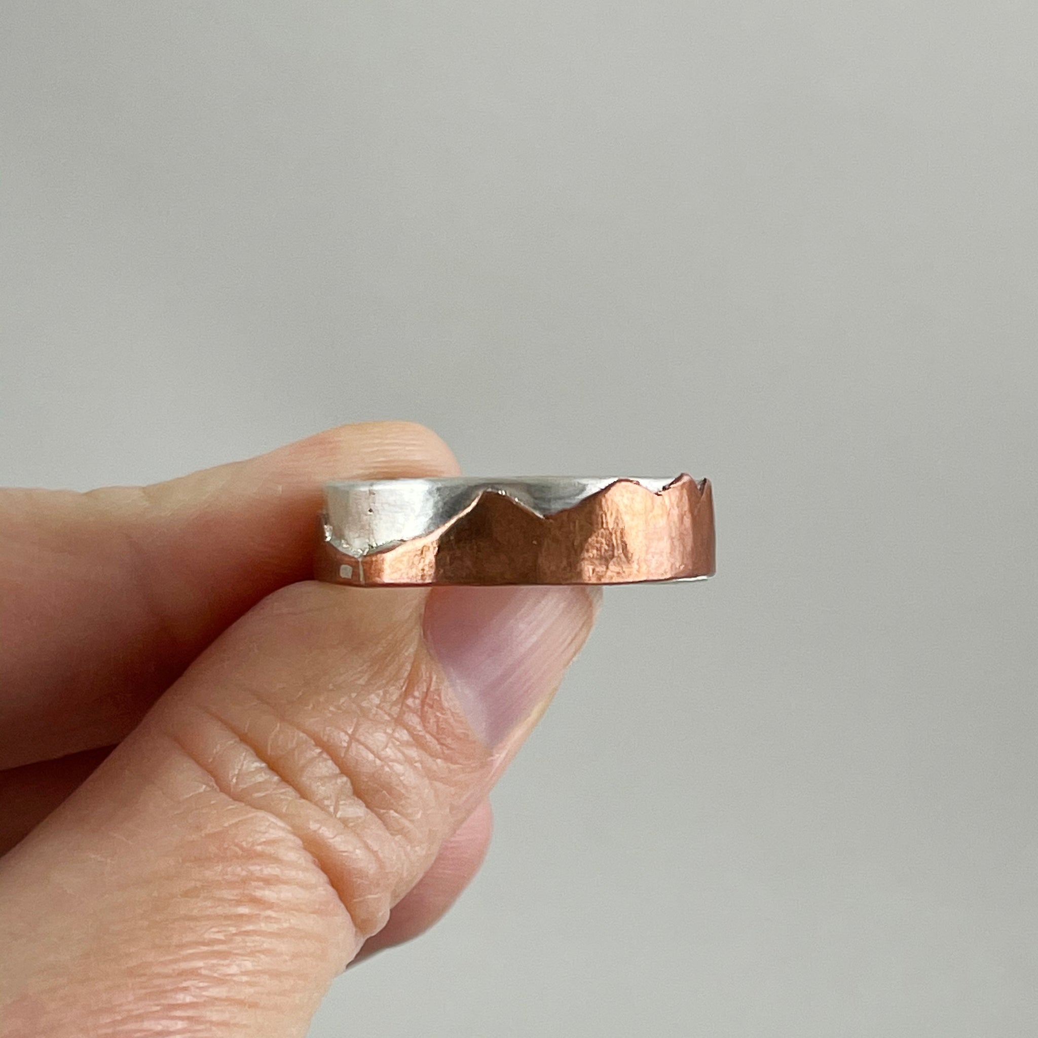 Mixed metal, copper and sterling silver textured stacking rings – Becky  Pearce Designs